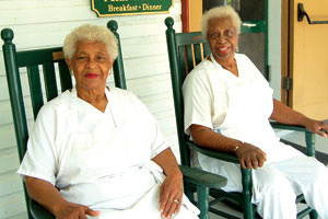 Dot and Lucille on the porch